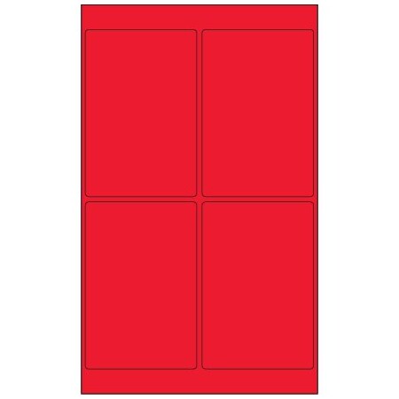 Bsc Preferred 4 x 6'' Fluorescent Red Rectangle Laser Labels, 400PK BUY00025558
